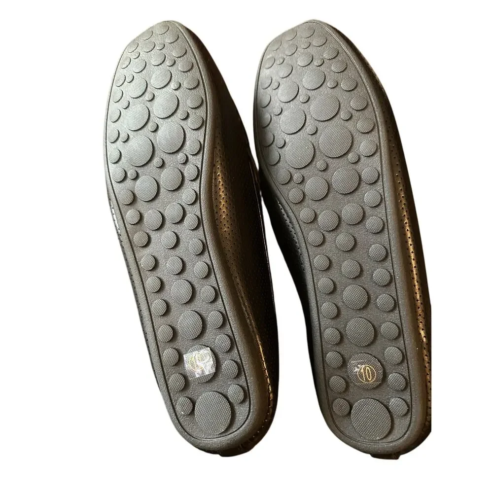 Journee Collection Women’s Loafers 10W Black Moc Toe Slip-On Driving Shoes NIB - Picture 5 of 8